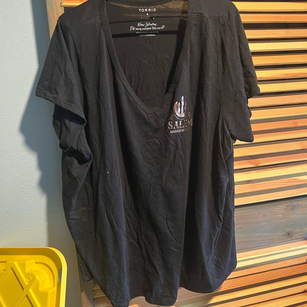 Torrid Black Salem Graphic V-Neck Tee